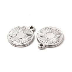 変色しない304ステンレススチールペンダントカボションセッティング  フラットラウンド  ステンレス鋼色  トレイ：4.5mm  17x14x2mm  穴：1.4mm&nbsp;STAS-F290-18P