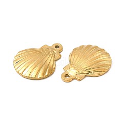イオンプレーティング（IP）304ステンレスペンダント  シェルチャーム  ゴールドカラー  20.5x16x2.5mm  穴：1.6mm&nbsp;STAS-E182-15G