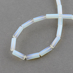 オパールビーズ連売り  チューブ  紺碧  13x4~5mm  穴：1mm  約27~30個/連  15.3インチ&nbsp;G-R181-21