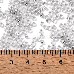 ガラスシリンダービーズ  シードビーズ  色の内側  丸い穴  グレー  2.4~2.7x1.5~1.8mm  穴：1.2mm  約20000個/ポンド&nbsp;SEED-L011-11B-03
