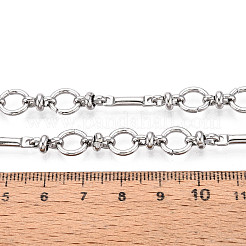 真鍮フィガロチェーン  溶接されていない  スプールで  リング  プラチナ  9x5x5mm  約16.40フィート（5m）/ロール&nbsp;CHC-T018-21P