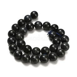 天然黒ラブラドライトビーズ連売り  ラウンド  14mm  穴：1.2mm  約29個/連  15.75インチ（40cm）&nbsp;G-L642-B15-14mm