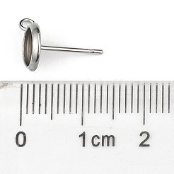 変色しない304ステンレススチールスタッドピアスセッティングと金具  カン付き  混合図形  ステンレス鋼色  6~22x3~17x3mm  穴：0.5~3mm  内径：4~10mm  ピン：0.4~1mm&nbsp;STAS-MSMC002-05P