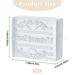 レジンスタンプ  DIYクラフトカードスクラップブッキング用品  長方形  透明  ナチュラルソープ  言葉  3.65x4.3x2.05cm&nbsp;STAM-WH0001-01B