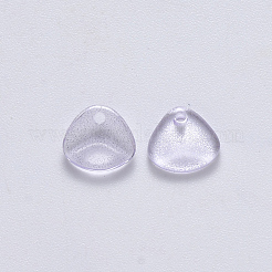 透明スプレー塗装ガラスチャーム  グリッターパウダー付き  花弁  アザミ  7x8x2.5mm  穴：1mm&nbsp;GLAA-R111-01-B10