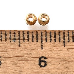 真鍮ビーズ  カドミウムフリー＆ニッケルフリー＆鉛フリー  ラウンド  18KGP本金メッキ  3x2.5mm  穴：1mm&nbsp;KK-M318-42G