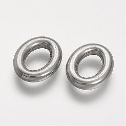 変色しにくい304ステンレススチール製リンクリング  オーバル  ステンレス鋼色  20x15x4mm  内径：7x11mm&nbsp;STAS-P104-15P