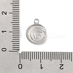 304ステンレススチールチャーム  らせん状の丸いチャーム  ステンレス鋼色  13x10x3mm  穴：1.4mm&nbsp;SA-CBAA487-26P