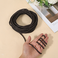 10mの丸型合成皮革編み紐  枕の装飾用  ココナッツブラウン  3mm  約10.94ヤード（10m）/セット&nbsp;WL-GF0001-32A-03
