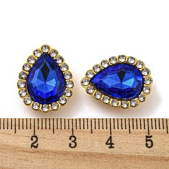 アクリルラインストーンカボション  abs樹脂  ティアドロップ  ブルー  19x15x6mm&nbsp;FIND-C054-02G-01