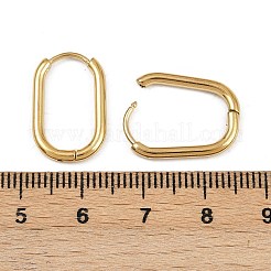 304ステンレススチール製オーバルフープピアス  ゴールドカラー  19x12x2mm&nbsp;X-EJEW-K268-36G