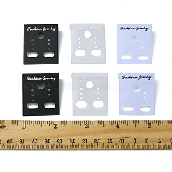 180個 3スタイルの長方形プラスチックイヤリングディスプレイカード  耳栓に使用  ミックスカラー  3.7~3.8x3cm  180pc  60個/スタイル&nbsp;EDIS-FS0001-01D