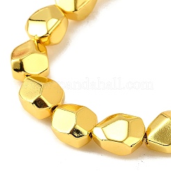 電気メッキガラスビーズセット  ナゲット  フルメッキ  多面カット  黄金メッキ  12x10x7mm  穴：1mm  約37個/連  17.44''（44.3センチメートル）&nbsp;EGLA-V001-06A