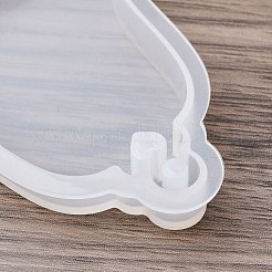 クリスマス シリコン ペンダント 型  ジェッソ樹脂鋳造金型  ホワイト  鐘  65x58x9.5mm  穴：4mm＆5.5x6mm&nbsp;LS-DIY-K073-54B
