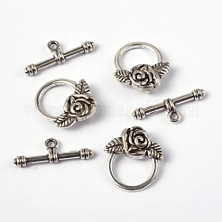チベット風マンテル  鉛フリー＆カドミウムフリー＆ニッケルフリー  アンティークシルバー  花：18x19mm  バー：4x24mm  穴：2mm&nbsp;LS-LF0026Y-NF