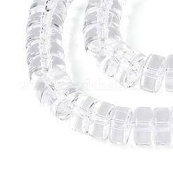 透明ガラスビーズ連売り  フラットラウンド  透明  8~8.5x4~4.5mm  穴：0.7~1mm  約95~100個/連  14.57~15.35''（37~39センチメートル）&nbsp;GLAA-N026-4x8mm-T06