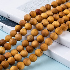 天然木ビーズ連  ラウンド  8~8.5mm  穴：1.5mm  約50個/連  15.5インチ（39.5cm）&nbsp;WOOD-F006-01-8mm