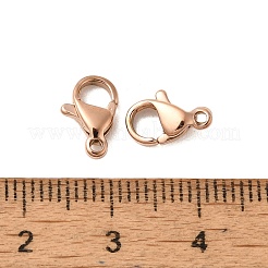 イオンプレーティング（IP）304ステンレススチールカニカン  オウムトリガークラスプ  ローズゴールド  11x7x3.5mm  穴：1.2mm&nbsp;STAS-AB11-RG
