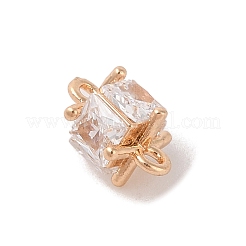 ガラス付き真鍮コネクタチャーム  ニッケルフリー  キューブ リンク  ミックスカラー  10x7.5x5.5mm  穴：1mm&nbsp;KK-B100-074G