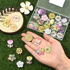30個15スタイルのアクリルカボション  花  ミックスカラー  22~30x21.5~25mm  2個/スタイル&nbsp;MACR-SZ0001-91