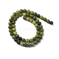 天然カナダ翡翠ビーズ連売り  ラウンド  6mm  穴：0.7~0.8mm  約54~55個/連  15.16~15.35インチ（38.5~39cm）&nbsp;G-NH0029-02C