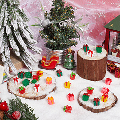 クリスマス樹脂彫刻装飾品  ホームオフィスの机の装飾用  混合図形  ミックスカラー  11~12.5x11~12.5x11~15.5mm&nbsp;RESI-SC0005-90E