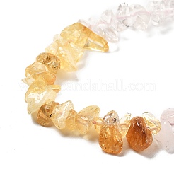 天然水晶、ローズクォーツ、シトリンビーズ連売り  チップ  4~17x4~10x1~8mm  穴：0.8~1mm  約116~131個/連  15.35''~16.14''（39~41センチメートル）&nbsp;G-L610-A23-01