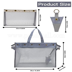 PVCショルダーヤーン収納バッグ  長方形  銀  32x39x15cm&nbsp;PW-WG6AACF-02