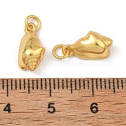 真鍮製チャーム  巻貝の形をしたチャーム  ラックめっき  長持ちメッキ  鉛フリー＆カドミウムフリー  ゴールドカラー  12.5x7x5mm  穴：2mm&nbsp;KK-F941-45B-G
