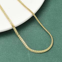 2.8mm真鍮製ウィートチェーンネックレス（女性用）  ラックめっき  長持ちメッキ  鉛フリー＆カドミウムフリー  18KGP本金メッキ  17.64インチ（44.8cm）&nbsp;NJEW-K271-16G