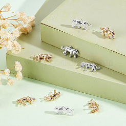 真鍮ペンダント10色2個  ニッケルフリー  ヒョウ  本物の金メッキと本物のプラチナメッキ  9x16.5x4mm  穴：1mm  5個/カラー&nbsp;KK-BBC0021-80