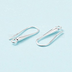 環境にやさしい真鍮のピアスフックのパーツ  カドミウムフリー＆鉛フリー  銀  21x9x2.3~2.8mm  穴：1.5mm  20ゲージ  ピン：0.8mm&nbsp;LS-KK-M157-03S-RS