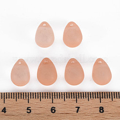 透明なアクリルパーツ  艶消し  ティアドロップ  サンゴ  13x8.5mm  穴：1.6mm  約1000個/500g&nbsp;MACR-S373-67-M02