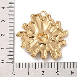 合金エナメルチャーム  ゴールドカラー  花のチャーム  ホワイト  35x36x4.5mm  穴：3mm&nbsp;PALLOY-K021-03G-03