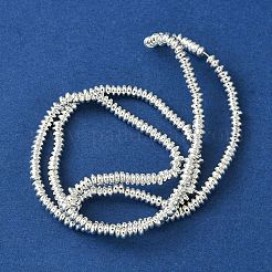 電気めっき合成非磁性ヘマタイト ビーズ 連売り  ディスク  ヒシビーズ  銀メッキ  3x1.5mm  穴：1mm  約285個/連  16.30''（41.4センチメートル）&nbsp;G-H020-J01-04