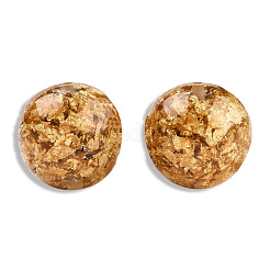 透明樹脂ビーズ  金箔  ラウンド  ゴールデンロッド  20mm  穴：1.8mm&nbsp;RESI-N034-20-W01
