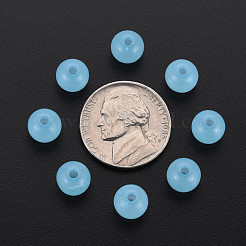 模造ゼリーアクリルビーズ  ラウンド  ライトスカイブルー  8x7.5mm  穴：1.8mm  約1745個/500g&nbsp;MACR-S373-66-EA08