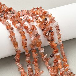 天然石カーネリアンビーズ連売り  チップ  1.5~4.5x3~13x2.5~8mm  穴：0.6mm  30.94~31.97インチ（78.6~81.2cm）&nbsp;G-G0003-B18-01
