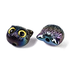 UVメッキアクリルビーズ  猫ビーズ  ブラック  16.5x19x16mm  穴：3.5mm&nbsp;PACR-M003-08C