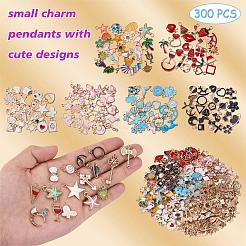300 個卸売バルクロットジュエリーメイキングチャームペンダント混合形状合金エナメルチャームジュエリーネックレスイヤリングメイキング工芸品  ミックスカラー  13mm  穴：1.5mm&nbsp;JX155A