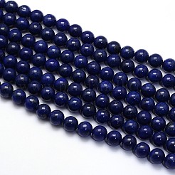 染め加工天然石ラピスラズリラウンドビーズ連売り  グレードA  12mm  穴：1mm  約31~32個/連  15インチ&nbsp;G-O047-06-12mm