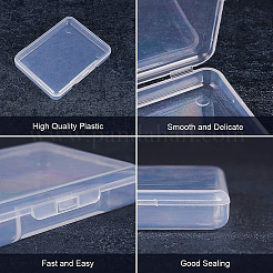 クリアプラスチックビーズ収納ケース  直方体の  透明  6.8x5.2x1.1cm  18個/セット&nbsp;CON-BC0004-64
