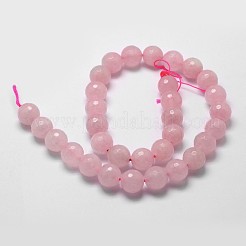 天然石ローズクォーツビーズ連売り  多面カット  ラウンド  8mm  穴：1mm  約44個/連  14.9インチ〜15.1インチ&nbsp;G-G736-13-8mm
