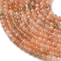 天然マルチムーンストーン ビーズ 連売り  ラウンド  スムーズ  4~5mm  穴：0.7mm  約83~84個/連  14.96''（38センチメートル）&nbsp;G-F828-A01-4mm