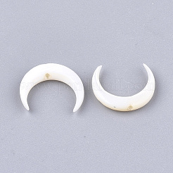 淡水シェルビーズ  ダブルホーン/三日月  乳白色  10~11x12~12.5x2.5~3mm  穴：1mm&nbsp;SHEL-T012-12