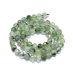 天然石プレナイトビーズ連売り  ファセット（64ファセット）  ラウンド  6mm  穴：0.8mm  約62~67個/連  15.16~15.55インチ（38.5~39.5cm）&nbsp;G-G927-39