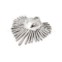 合金ペンダント  ハート型チャーム  プラチナ  24x25x3mm  穴：1.8mm&nbsp;FIND-B060-06P