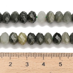 天然グリーンルチルクォーツビーズ  ロンデル  多面カット  8~8.5x5~5.5mm  穴：0.9~1mm  約75~76個/連  15.08~ 15.28インチ（38.3~38.8cm）&nbsp;G-C259-A08-5x8mm