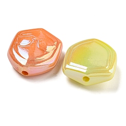 UVメッキ不透明アクリルビーズ  メガネ柄の盾  虹色の  ミックスカラー  27x24x10mm  穴：2.5mm&nbsp;OACR-G039-03