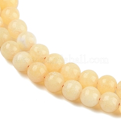 天然の黄色の方解石ビーズ連売り  ラウンド  きいろ  8mm  穴：1mm  約51個/連  15.59インチ（39.6cm）&nbsp;G-C251-A01-8mm